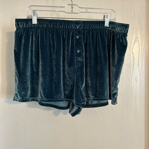 PINK Victoria's Secret Teal Velvet Shorts